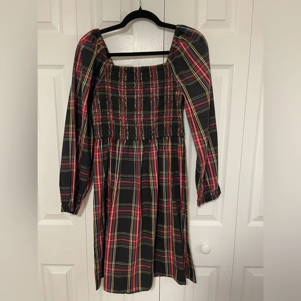 crewcuts NWT Kids Plaid Long Sleeve Dress - Black and Red